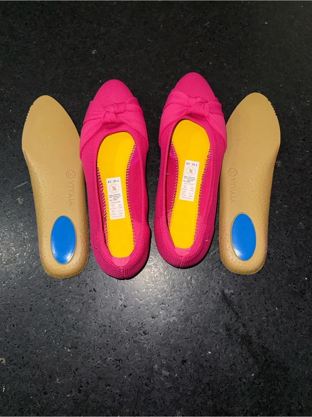 VIVAIA Almond-Toe Knotted Flats (Bibi) Color Pitaya Bow Style Azura SZ 8.5